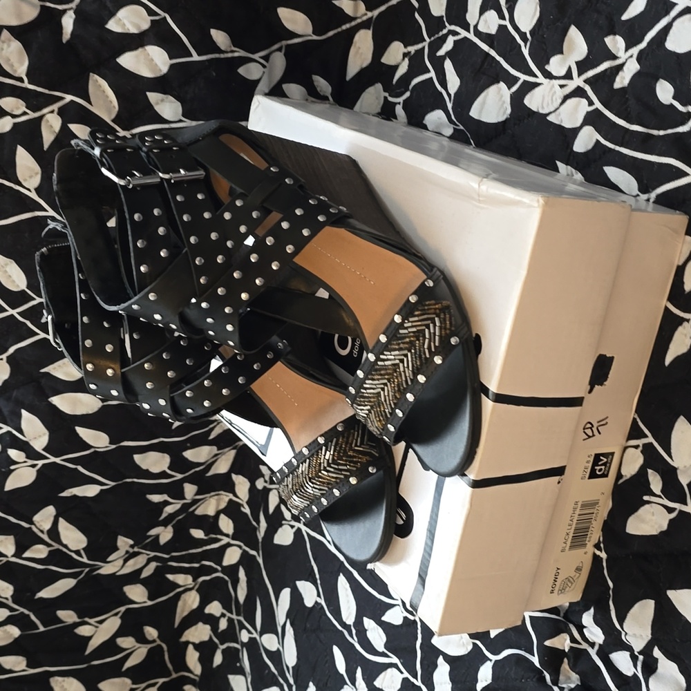 Dolce Vita Sandals - Rowdy - Black Leather Size 8.5 Women's